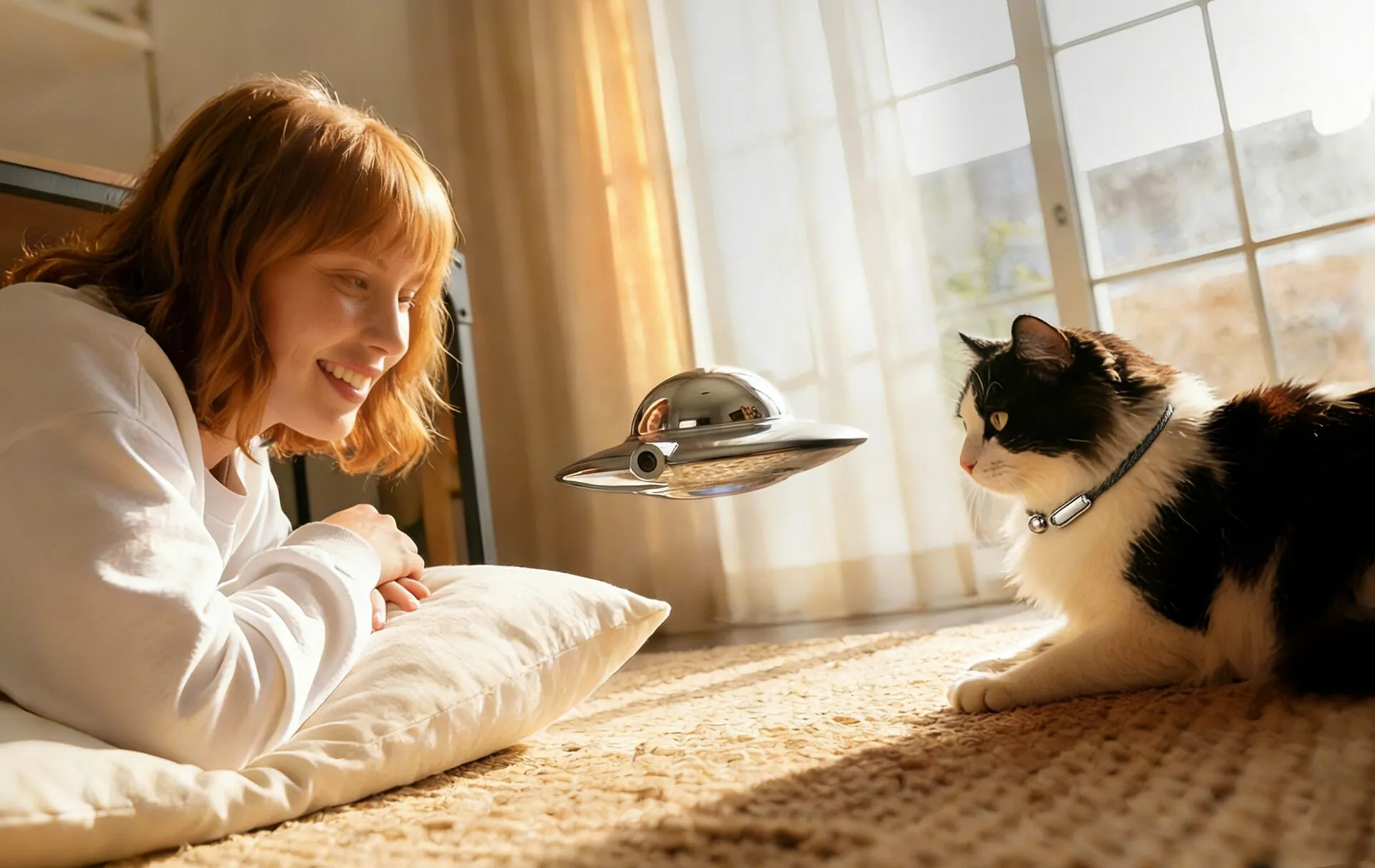 Catellect AI cat care system in Silver — multi-device wearable and home sensor