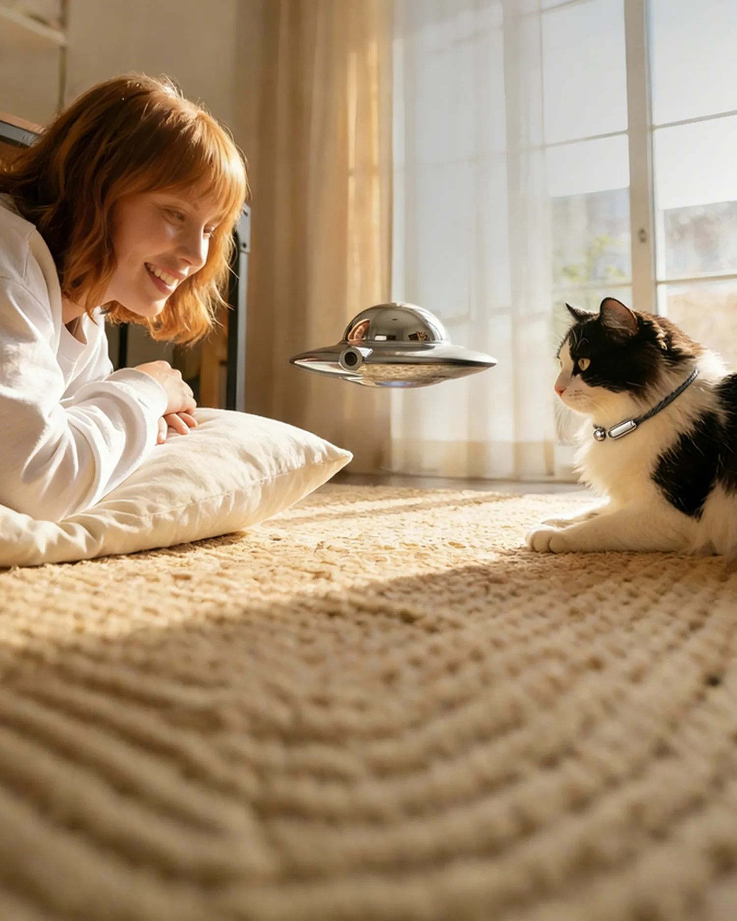 Catellect AI cat care system in Silver — multi-device wearable and home sensor